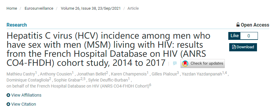 丙肝直接抗病毒治疗让艾滋患者的丙肝感染率减半